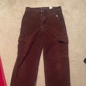 Women’s Brown Hollister Corduroy Cargo Pants
